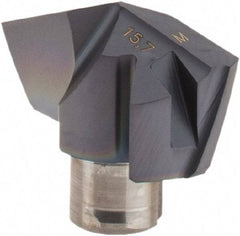 Iscar - Series ICM, 15.7mm Diam Grade IC908 140° Replaceable Drill Tip - Carbide, TiAlN Finish, 15 Seat Size - Apex Tool & Supply