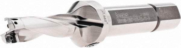 Iscar - 1.69" Max Drill Depth, 3xD, 9/16" Diam, Indexable Insert Drill - 3/4" Shank Diam, Straight Shank - Apex Tool & Supply