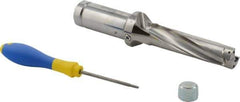 Iscar - 4" Max Drill Depth, 4xD, 1" Diam, Indexable Insert Drill - 1-1/4" Shank Diam, Whistle Notch Shank - Apex Tool & Supply