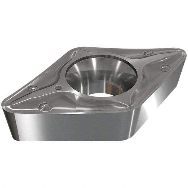 Iscar - DCMT3-2 PF Grade IC9250 Carbide Turning Insert - TiCN/Al2O3/TiN Finish, 55° Diamond, 3/8" Inscr Circle, 5/32" Thick, 1/32" Corner Radius - Apex Tool & Supply