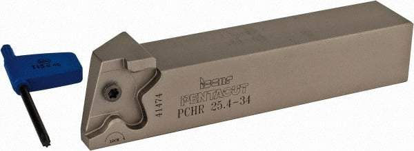 Iscar - PCH, Right Hand, 0.394" Max Depth of Cut, 0.059 to 0.157" Groove Width, Indexable Grooving Tool Holder - PENTA 34.. Insert Compatibility, 1" Shank Height, 1" Shank Width, 5-1/2" OAL - Apex Tool & Supply