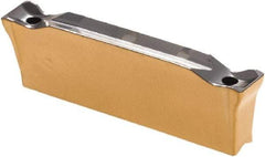 Iscar - DGNC3102 IC808 Grade, 0.122" Cutting Width, Carbide Cutoff Insert - Neutral Lead Angle, 0.0079" Cnr Rad, TiAlN/AlTiN/TiN Coated, Double End - Apex Tool & Supply
