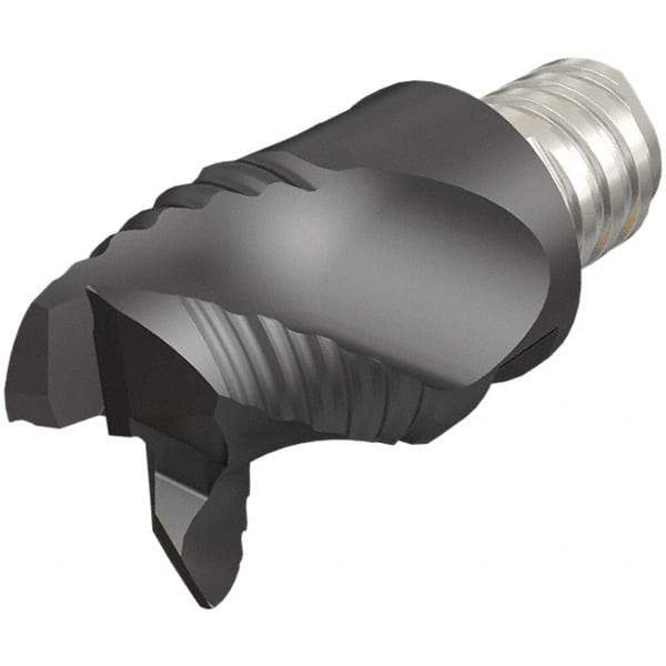 Iscar - MM ERA Grade IC08 Carbide End Milling Tip Insert - Uncoated, 3 Flutes, 3/8" Cutting Diam, 1/4" Depth of Cut, 0.51" Extension, 0.008" Cnr Rad, 45° Helix - Apex Tool & Supply