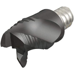 Iscar - MM ERA Grade IC08 Carbide End Milling Tip Insert - Uncoated, 3 Flutes, 3/8" Cutting Diam, 1/4" Depth of Cut, 0.51" Extension, 0.008" Cnr Rad, 45° Helix - Apex Tool & Supply