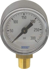 Wika - 1-1/2" Dial, 1/8 Thread, 0-300 Scale Range, Pressure Gauge - Lower Connection Mount, Accurate to 3-2-3% of Scale - Apex Tool & Supply