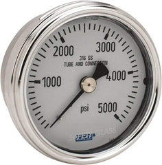 Wika - 2-1/2" Dial, 1/4 Thread, 0-5,000 Scale Range, Pressure Gauge - Center Back Connection Mount, Accurate to 2-1-2% of Scale - Apex Tool & Supply