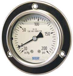 Wika - 2-1/2" Dial, 1/4 Thread, 0-2,000 Scale Range, Pressure Gauge - Lower Back Connection Mount, Accurate to 2-1-2% of Scale - Apex Tool & Supply