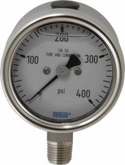 Wika - 2-1/2" Dial, 1/4 Thread, 400 Scale Range, Pressure Gauge - Lower Connection Mount, Accurate to 2-1-2% of Scale - Apex Tool & Supply