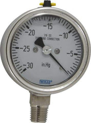 Wika - 2-1/2" Dial, 1/4 Thread, 30 Scale Range, Pressure Gauge - Lower Connection Mount, Accurate to 2-1-2% of Scale - Apex Tool & Supply
