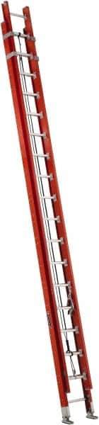 Louisville - 40' High, Type IA Rating, Fiberglass Industrial Extension Ladder - 300 Lb Capacity, 37' Working Length - Apex Tool & Supply