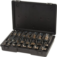 Interstate - 9/16 to 1-1/2", 135° Point, Oxide Finish, Cobalt Reduced Shank Drill Bit Set - Apex Tool & Supply