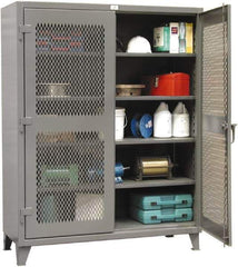 Strong Hold - 4 Shelf Visible Storage Cabinet - Steel, 48" Wide x 24" Deep x 72" High, Dark Gray - Apex Tool & Supply