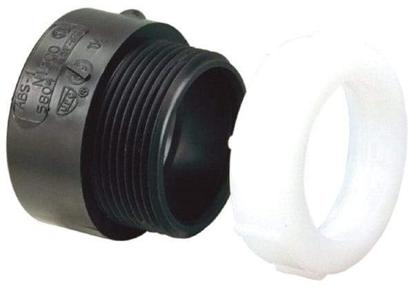 NIBCO - 1-1/2", ABS Drain, Waste & Vent Pipe Trap Adapter - Hub x SJ with Brass Nut - Apex Tool & Supply