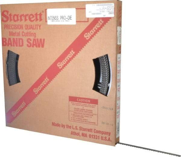 Starrett - 1/2" x 100' x 0.025" Bi-Metal Band Saw Blade Coil Stock - 4 TPI, Toothed Edge, Hook Form, Raker Set, Positive Angle, Constant Pitch, Contour Cutting - Apex Tool & Supply