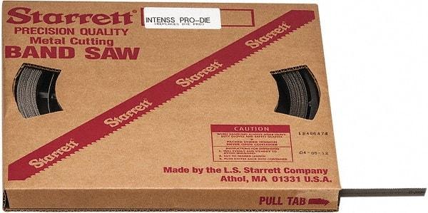Starrett - 1/2" x 100' x 0.025" Bi-Metal Band Saw Blade Coil Stock - 10 to 14 TPI, Toothed Edge, Straight Form, Raker Set, No Rake Angle, Variable Pitch, Contour Cutting - Apex Tool & Supply