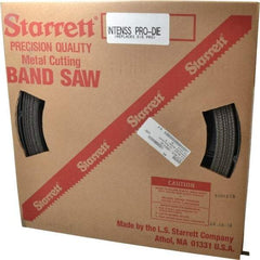 Starrett - 1/2" x 100' x 0.035" Bi-Metal Band Saw Blade Coil Stock - 8 to 12 TPI, Toothed Edge, Straight Form, Raker Set, No Rake Angle, Variable Pitch, Contour Cutting - Apex Tool & Supply