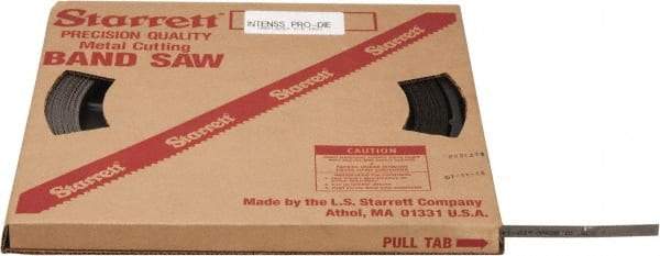 Starrett - 1/2" x 100' x 0.035" Bi-Metal Band Saw Blade Coil Stock - 10 to 14 TPI, Toothed Edge, Straight Form, Raker Set, No Rake Angle, Variable Pitch, Contour Cutting - Apex Tool & Supply
