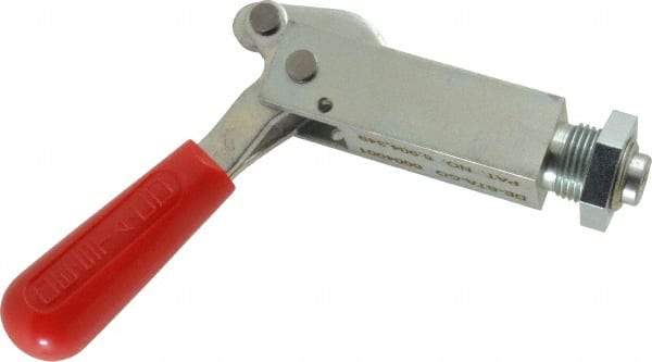 De-Sta-Co - 450 Lb Load Capacity, Mounting Plate Base, Carbon Steel, Standard Straight Line Action Clamp - 1/2" Plunger Diam, Straight Handle - Apex Tool & Supply