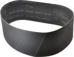 Made in USA - 4" Wide x 36" OAL, 120 Grit, Silicon Carbide Abrasive Belt - Silicon Carbide, Fine, Coated, X/Y Weighted Cloth Backing, Wet/Dry, Series S181 - Apex Tool & Supply