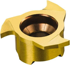 Sandvik Coromant - 327 GMM Grade 1025 Carbide Groove Milling Tip Insert - TiCN/TiN Finish, 6 Flutes, 27.7mm Cutting Diam, 6.5mm Depth of Cut, 6.25mm Extension, 0.008" Cnr Rad, 0° Helix - Apex Tool & Supply