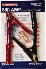 Associated Equipment - 800 Amp Booster Cable Clamp - 1 Black & 1 Red - Apex Tool & Supply