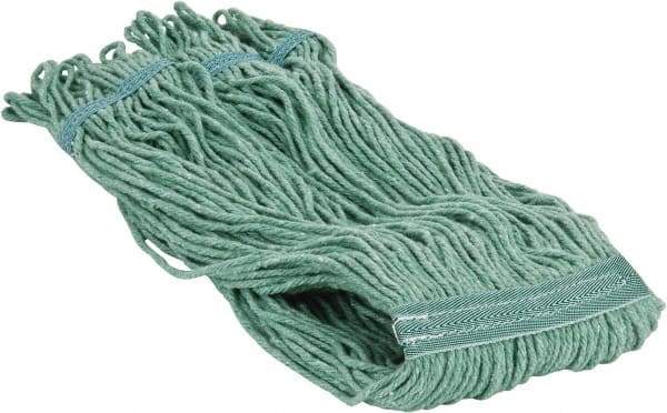 PRO-SOURCE - 5" Green Head Band, Large PET Loop End Mop Pad - 4 Ply, Quick Change Connection, Use for General Purpose - Apex Tool & Supply