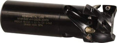 Kennametal - 1-1/2" Cut Diam, 1.61" Max Depth of Cut, 1-1/4" Shank Diam, 4.8" OAL, Indexable Square Shoulder Helical End Mill - EC14.., EP14.. Inserts, Weldon Shank, 0° Lead Angle, Through Coolant - Apex Tool & Supply