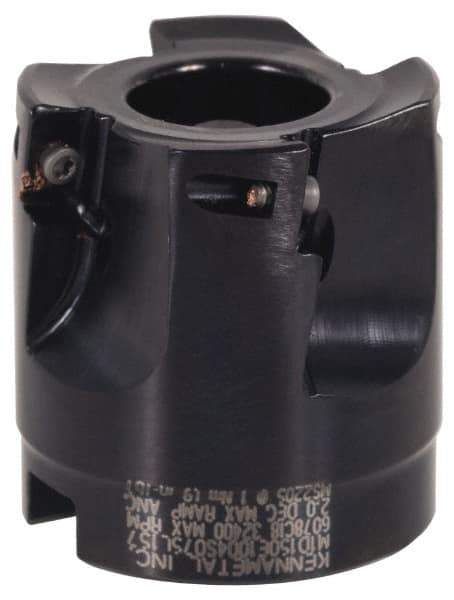 Kennametal - 8 Inserts, 2" Cut Diam, 3/4" Arbor Diam, 0.389" Max Depth of Cut, Indexable Square-Shoulder Face Mill - 0/90° Lead Angle, 1.575" High, EC10.., EP10.. Insert Compatibility, Series Mill 1-10 - Apex Tool & Supply