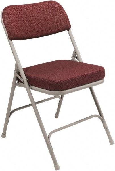 NPS - 18" Wide x 20-3/4" Deep x 32" High, Steel & Fabric Folding Chair with Fabric Padded Seat - Burgundy - Apex Tool & Supply