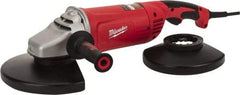 Milwaukee Tool - 7 & 9" Wheel Diam, 6,000 RPM, Corded Angle & Disc Grinder - 5/8-11 Spindle, 120 Volts, 15 Amps, Front Exhaust - Apex Tool & Supply