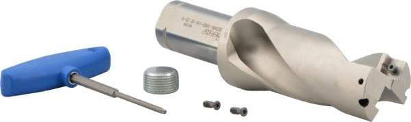 Iscar - 4" Max Drill Depth, 2xD, 2" Diam, Indexable Insert Drill - 2 Inserts, 1-1/2" Shank Diam, Straight Shank - Apex Tool & Supply