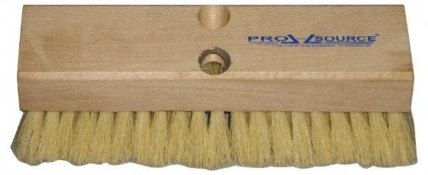 PRO-SOURCE - 2" Bristle Length, Tampico Scrub Brush - 10" OAL, Tapered Handle, Hardwood Block - Apex Tool & Supply