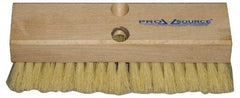 PRO-SOURCE - 2" Bristle Length, Tampico Scrub Brush - 10" OAL, Tapered Handle, Hardwood Block - Apex Tool & Supply