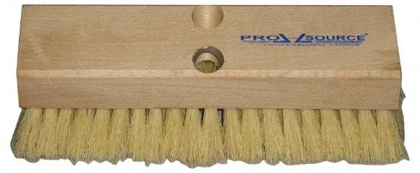 PRO-SOURCE - 2" Bristle Length, Polypropylene Scrub Brush - 10" OAL, Tapered Handle, Hardwood Block - Apex Tool & Supply