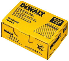 DeWALT - 16 Gauge 1-1/4" Long Finishing Nails for Power Nailers - Grade 2 Steel, Galvanized Finish, Angled Stick Collation - Apex Tool & Supply