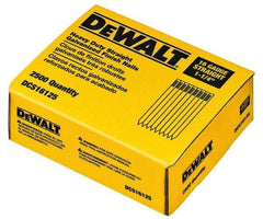 DeWALT - 16 Gauge 1-1/4" Long Finishing Nails for Power Nailers - Grade 2 Steel, Galvanized Finish, Straight Stick Collation - Apex Tool & Supply