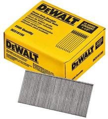 DeWALT - 16 Gauge 1-1/2" Long Finishing Nails for Power Nailers - Grade 2 Steel, Galvanized Finish, Straight Stick Collation - Apex Tool & Supply