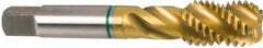 Guhring - M14x2.00 Metric Coarse 3 Flute 6H Modified Bottoming Spiral Flute Tap - Cobalt, TiN Finish, 3.591" OAL, Right Hand Flute, Right Hand Thread, Series 3921 - Apex Tool & Supply