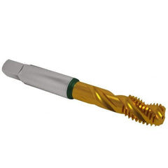 Guhring - 5/8-11 UNC 4 Flute 2B Modified Bottoming Spiral Flute Tap - Cobalt, TiN Finish, 3-13/16" OAL, Right Hand Flute, Right Hand Thread, Series 3922 - Apex Tool & Supply
