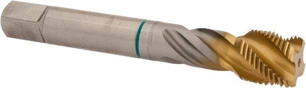 Guhring - 5/8-18 UNF 4 Flute 2B Modified Bottoming Spiral Flute Tap - Cobalt, TiN Finish, 3-13/16" OAL, Right Hand Flute, Right Hand Thread, Series 3922 - Apex Tool & Supply