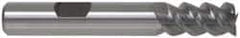 Accupro - 3/4", 2-1/4" LOC, 3/4" Shank Diam, 4-1/2" OAL, 3 Flute, Powdered Metal Square End Mill - Single End, TiCN Finish, Spiral Flute, 42° Helix, Centercutting, Right Hand Cut, Right Hand Flute - Apex Tool & Supply