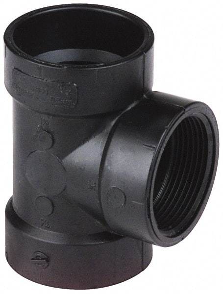 NIBCO - 2", ABS Drain, Waste & Vent Pipe Test Tee - Hub x Hub x FIPT Less Plug - Apex Tool & Supply