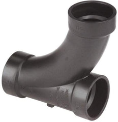 NIBCO - 4 x 4 x 2", ABS Drain, Waste & Vent Pipe Long Radius TY - Hub x Hub x Hub - Apex Tool & Supply
