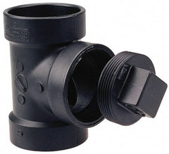 NIBCO - 3", ABS Drain, Waste & Vent Pipe Test Tee - Hub x Hub x CO with Plug - Apex Tool & Supply