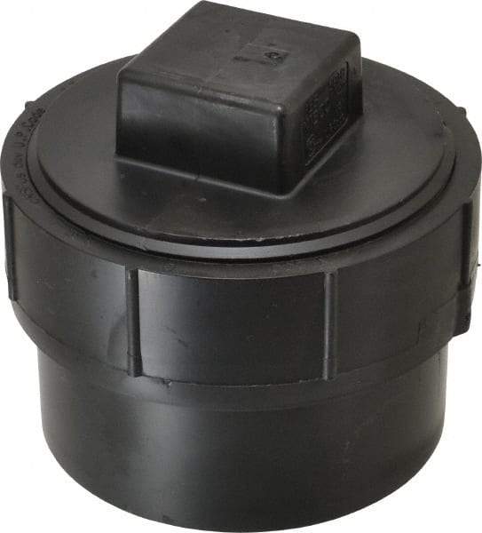 NIBCO - 4", ABS Drain, Waste & Vent Pipe Cleanout Adapter - Spig x CO with Plug - Apex Tool & Supply