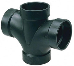NIBCO - 2 x 1-1/2 x 1-1/2", ABS Drain, Waste & Vent Pipe Double Sanitary Tee - All Hub - Apex Tool & Supply