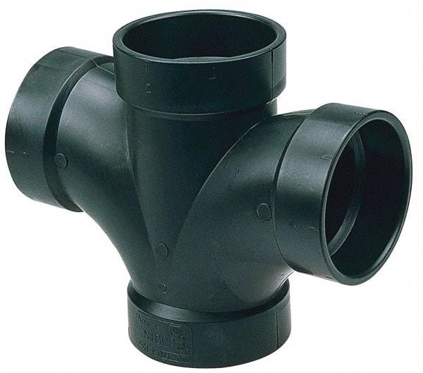 NIBCO - 3 x 1-1/2 x 1-1/2", ABS Drain, Waste & Vent Pipe Double Sanitary Tee - All Hub - Apex Tool & Supply