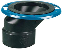 NIBCO - 4 x 3" Pipe, 5-3/8" OD, ABS Offset Adjustable Closet Flange - 180° Max Working Temp, Hub End Connections - Apex Tool & Supply