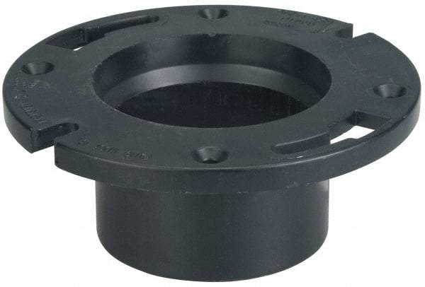 NIBCO - 4 x 3" Pipe, 5-3/8" OD, ABS Closet Flange - 180° Max Working Temp, FIPT End Connections - Apex Tool & Supply