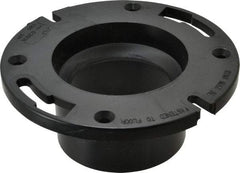 NIBCO - 3 or 4" Pipe, 5-3/8" OD, ABS Flush Closet Flange with Pipe Stop - 180° Max Working Temp, Hub or Spig End Connections - Apex Tool & Supply